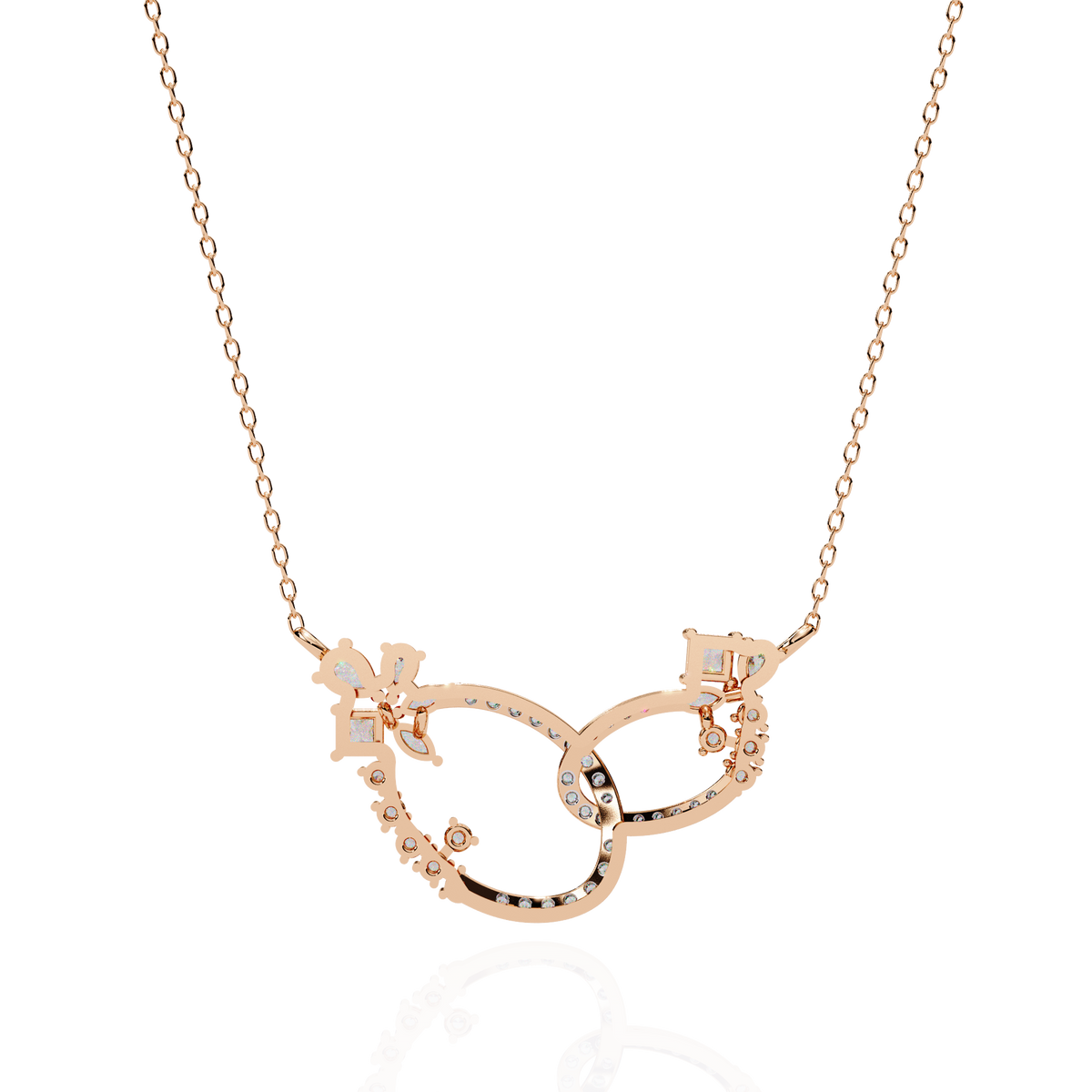 Princess, Marquise, Pear & Round Shapes Lab Grown  Diamond Art Deco  Stunning Classic Wedding Necklace For Women's - HIGHCARAT DIAMONDS