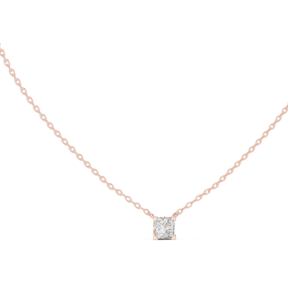 Princess Cut Solitaire Pendant Minimal Elegant Design In Gold Dainty Jewelry For Her - HIGHCARAT DIAMONDS