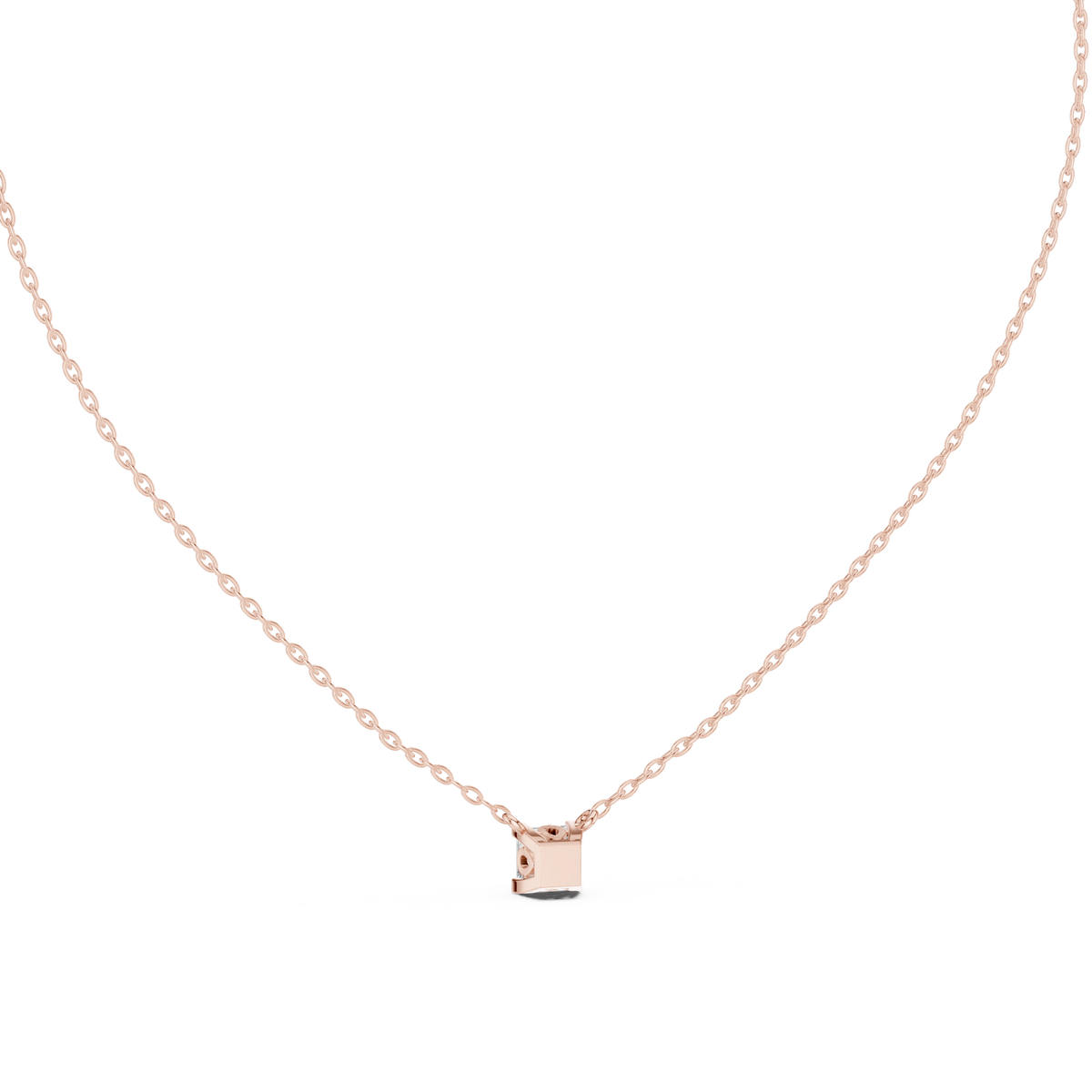 Princess Cut Solitaire Pendant Minimal Elegant Design In Gold Dainty Jewelry For Her - HIGHCARAT DIAMONDS