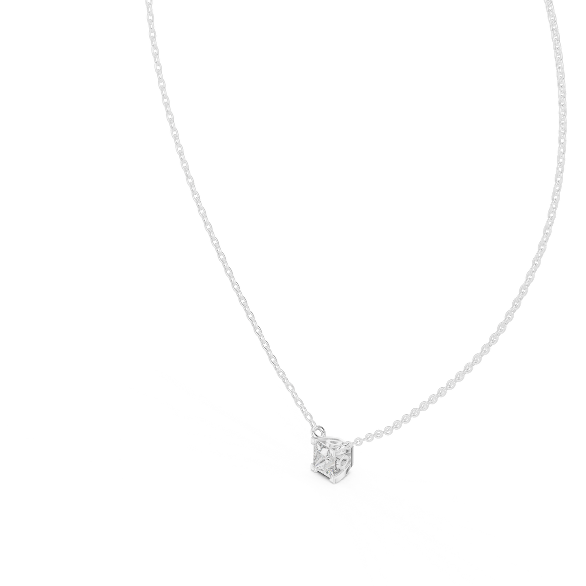 Princess Cut Solitaire Pendant Minimal Elegant Design In Gold Dainty Jewelry For Her - HIGHCARAT DIAMONDS