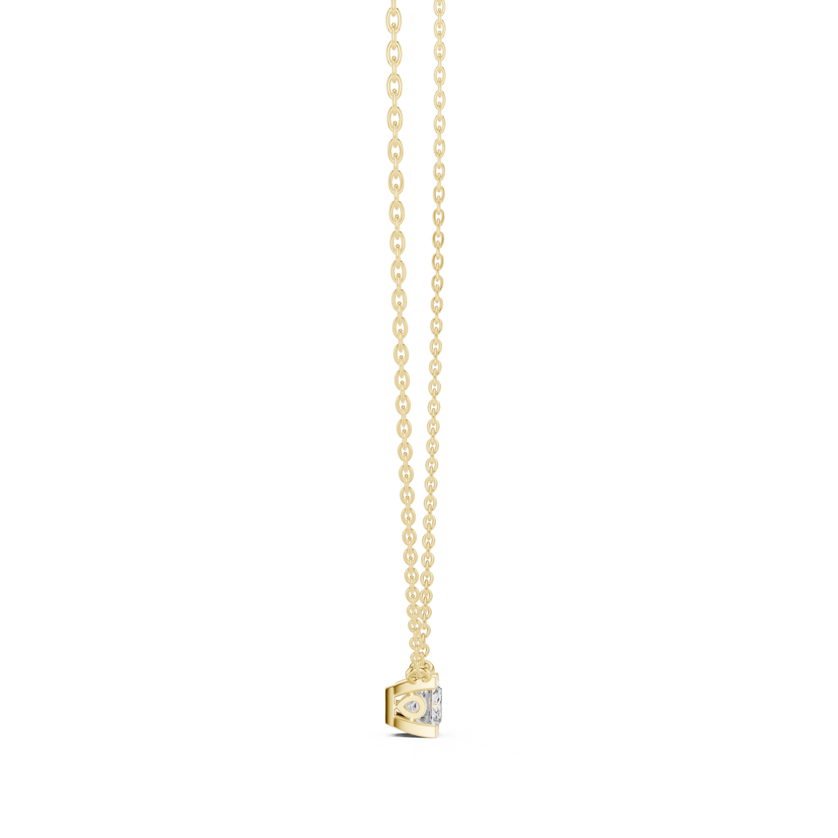 Princess Cut Solitaire Pendant Minimal Elegant Design In Gold Dainty Jewelry For Her - HIGHCARAT DIAMONDS