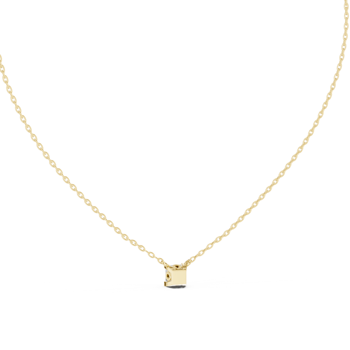 Princess Cut Solitaire Pendant Minimal Elegant Design In Gold Dainty Jewelry For Her - HIGHCARAT DIAMONDS