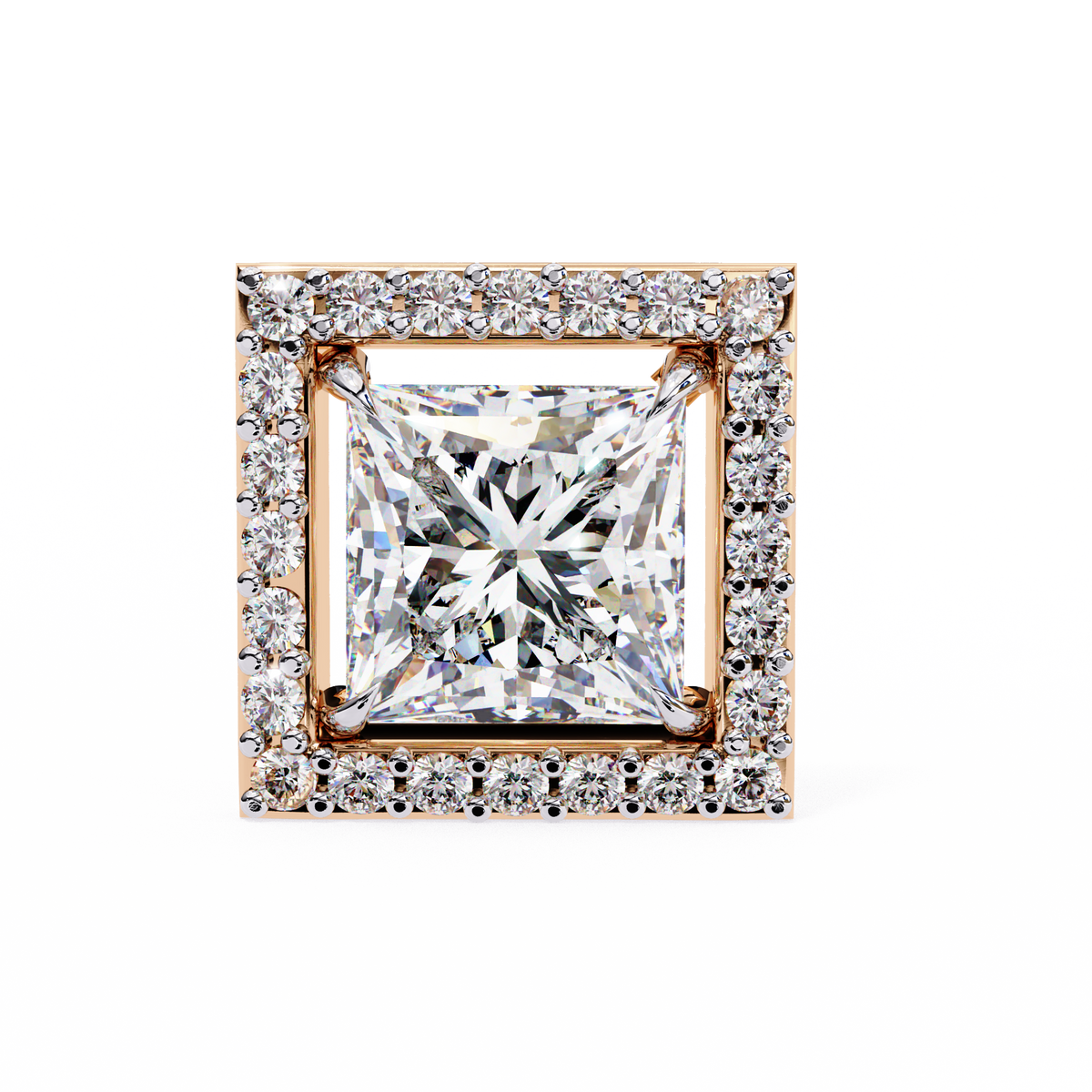 Princess And Round Cut Diamond Classic Unique Art Deco Stunning Vintage Stud Earring Gift For Her - HIGHCARAT DIAMONDS