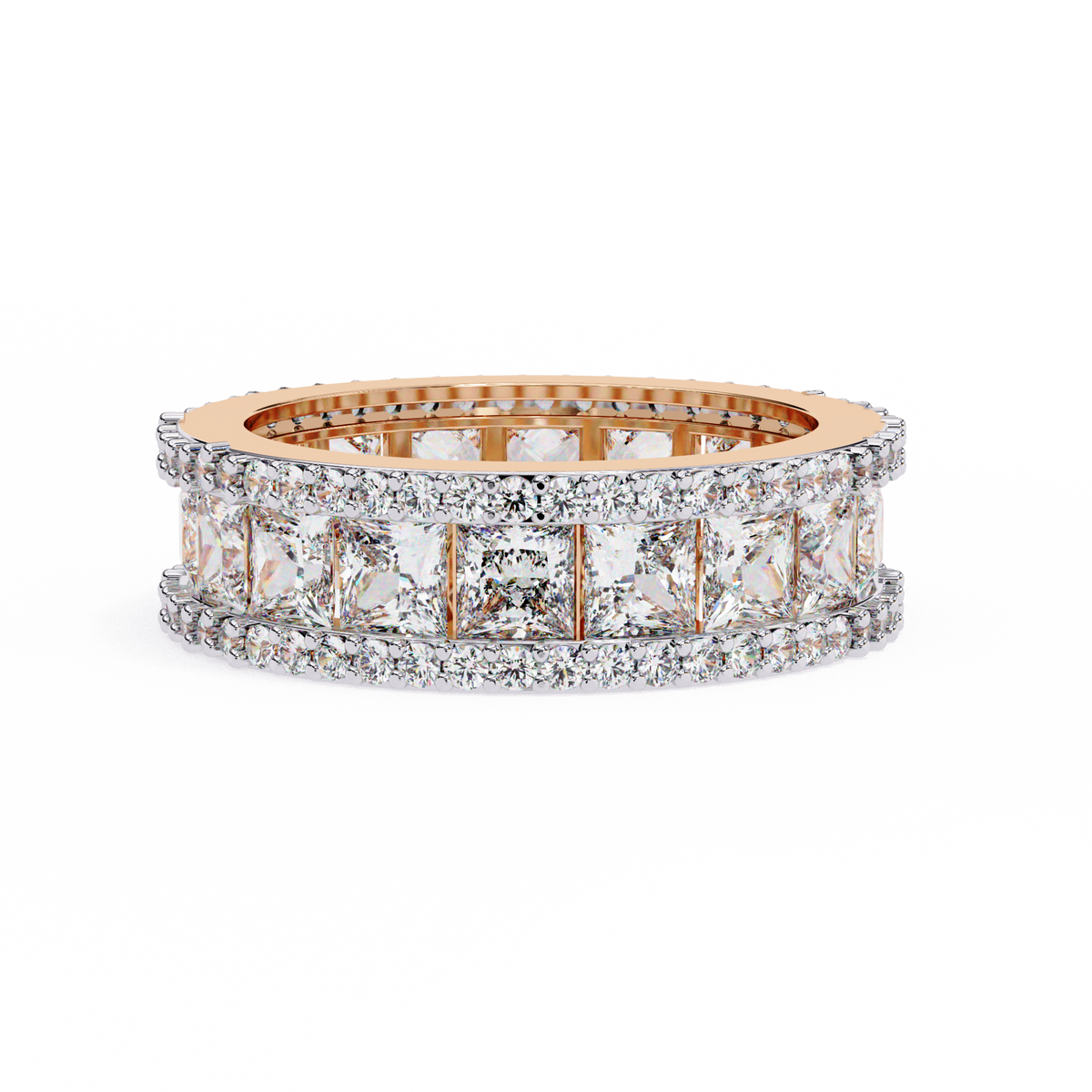 Princess & Round Cut Lab Grown Diamond Full Eternity Band - HIGHCARAT DIAMONDS