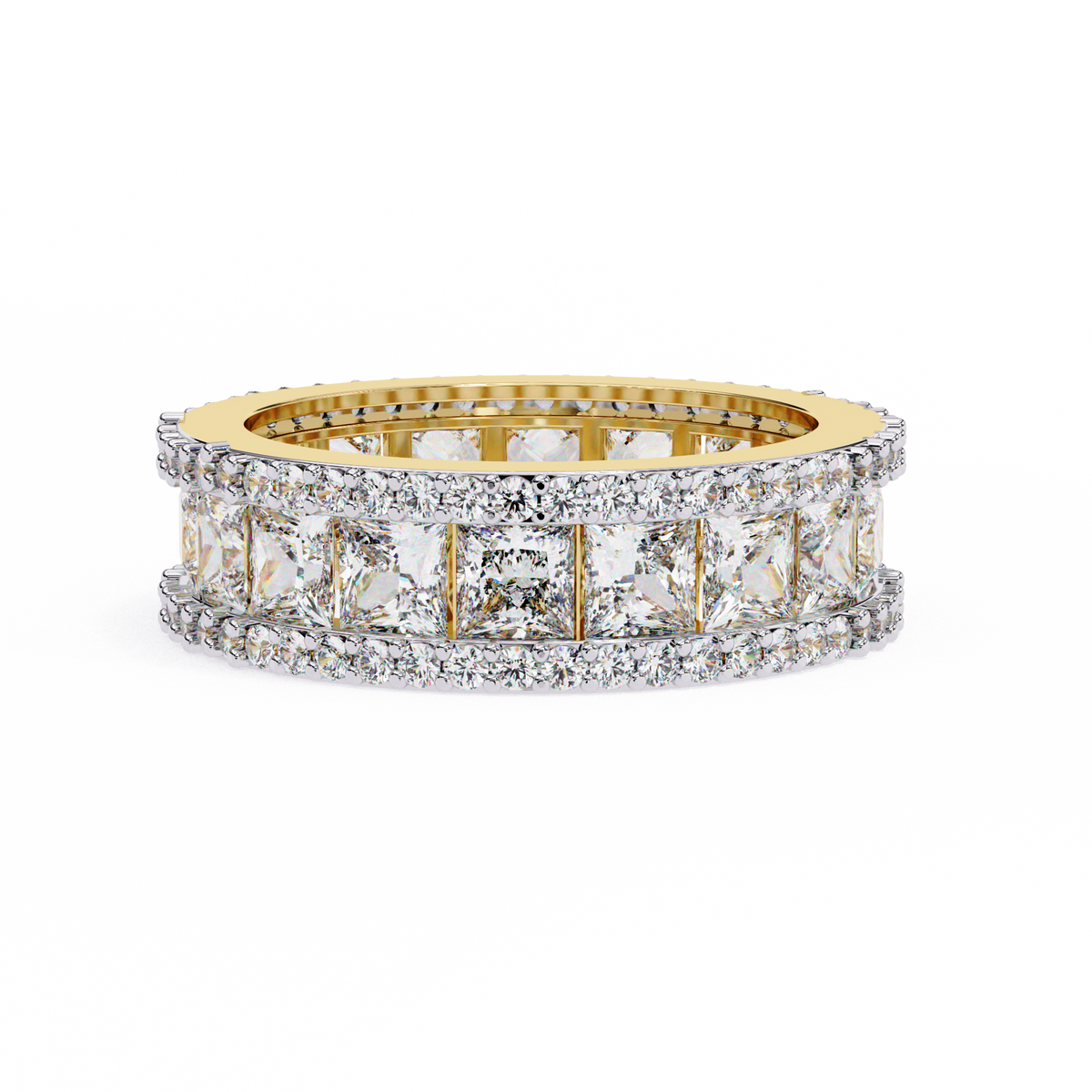 Princess & Round Cut Lab Grown Diamond Full Eternity Band - HIGHCARAT DIAMONDS