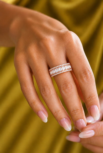 Princess & Round Cut Lab Grown Diamond Full Eternity Band - HIGHCARAT DIAMONDS