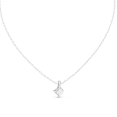 Princess Diamond Pendant Side Profile Showing Prong Setting