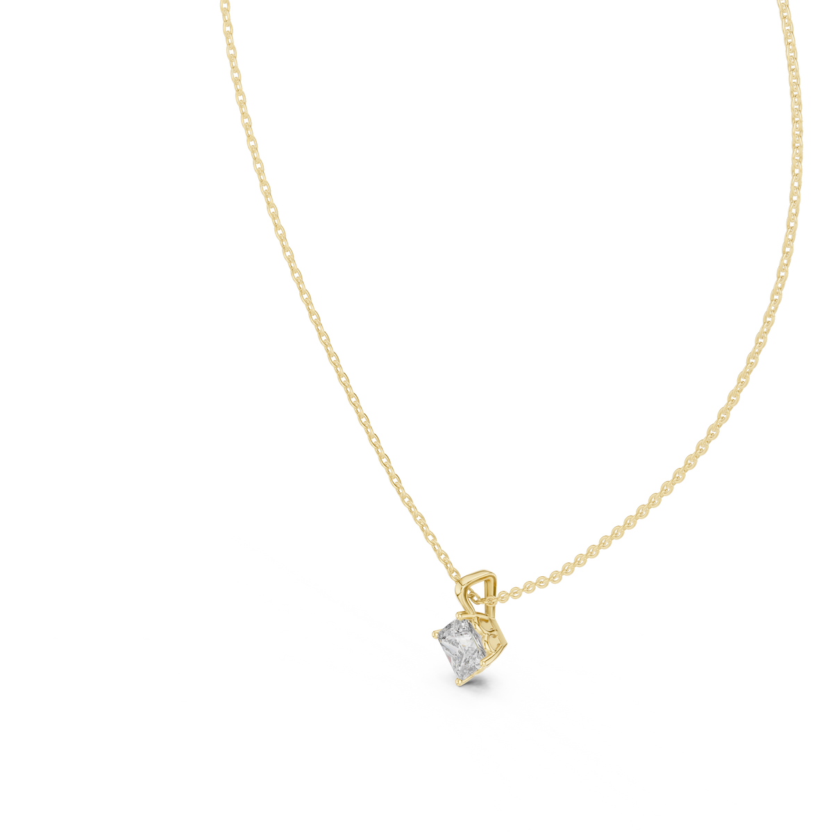 princess Cololress Labgrown Diamond Sparkling Pendant 1 Ct Solitaire 14K gold Jewelry - HIGHCARAT DIAMONDS