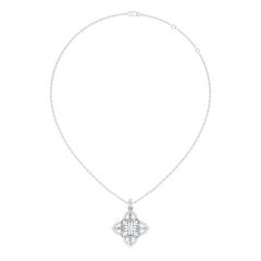 Elegant Princess & Round Lab-Grown Diamond Pendant Sustainable Gift for Her - HIGHCARAT DIAMONDS