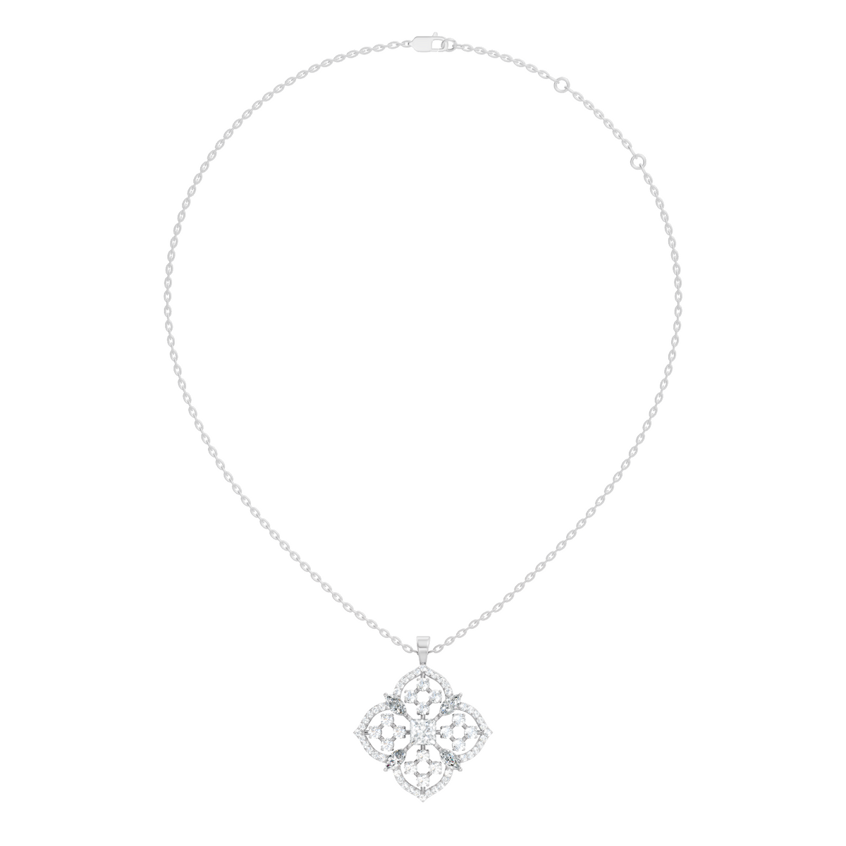 Handcrafted Marquise and Princess Diamond Gold Pendant Special Gift For Her In 14K Solid Gold - HIGHCARAT DIAMONDS
