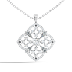 Handcrafted Marquise and Princess Diamond Gold Pendant Special Gift For Her In 14K Solid Gold - HIGHCARAT DIAMONDS