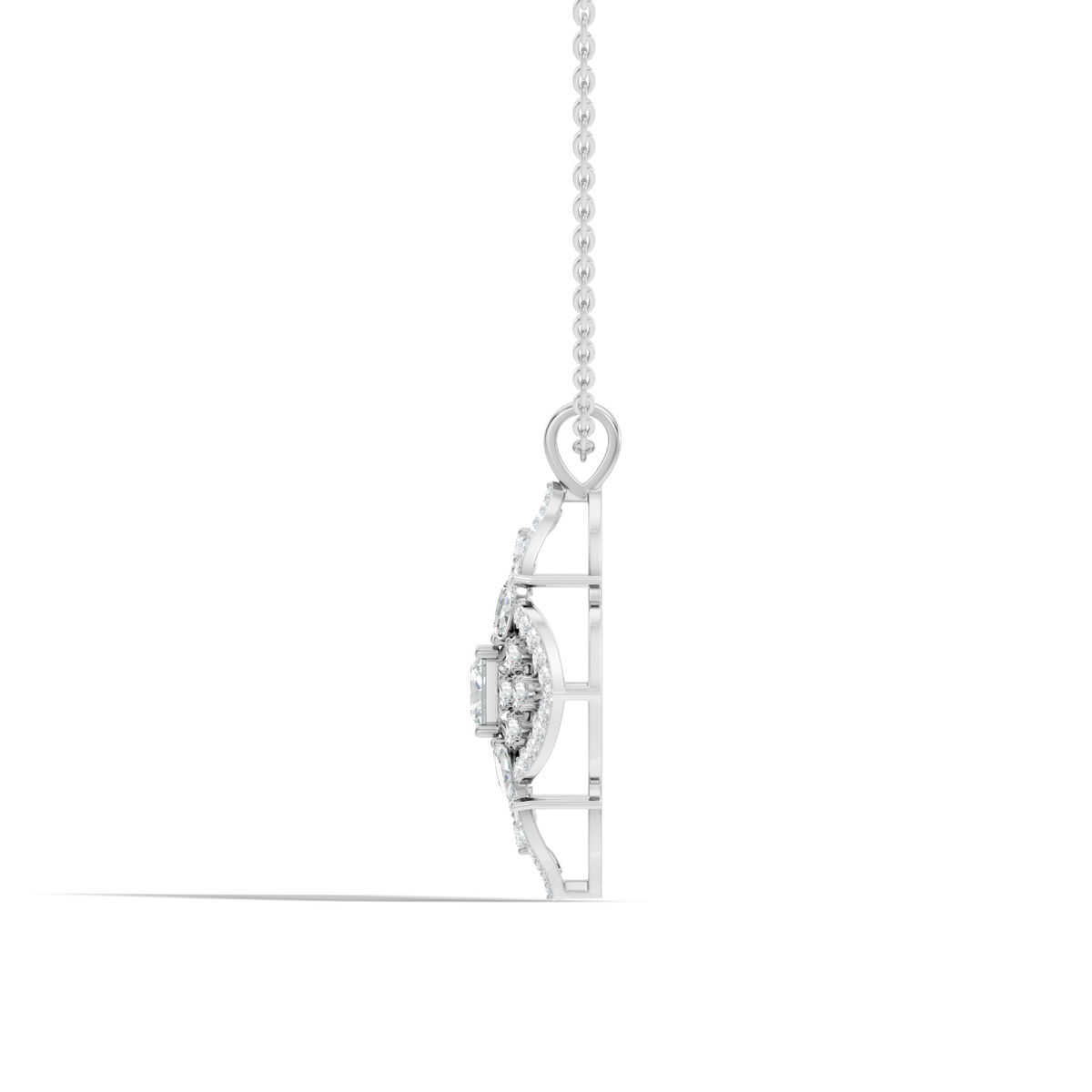 Handcrafted Marquise and Princess Diamond Gold Pendant Special Gift For Her In 14K Solid Gold - HIGHCARAT DIAMONDS