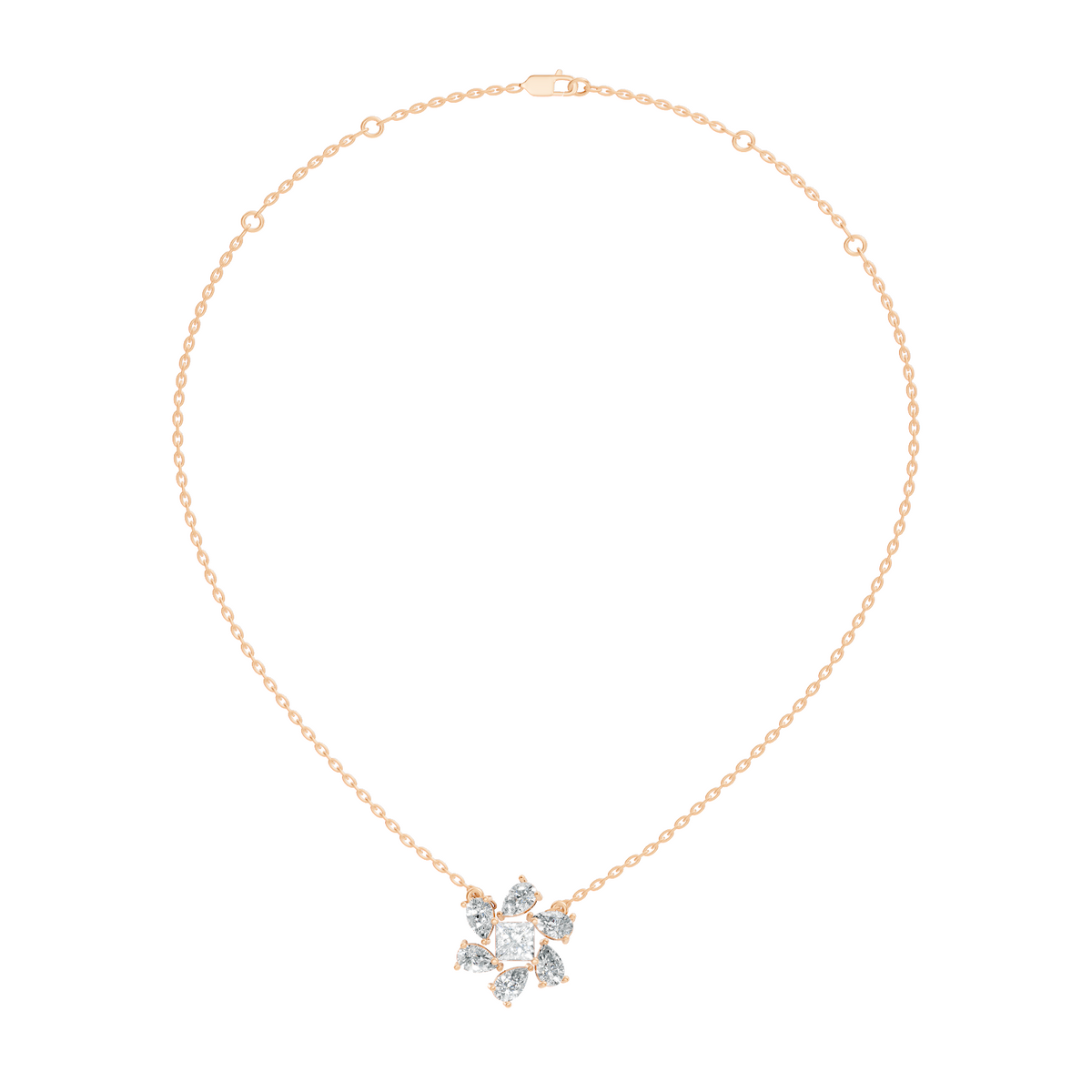 Princess & Pear Lab-Grown Diamond Pendant Colorless White Gold Elegance Gift In 14K Gold - HIGHCARAT DIAMONDS