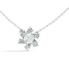 Princess & Pear Lab-Grown Diamond Pendant Colorless White Gold Elegance Gift In 14K Gold - HIGHCARAT DIAMONDS
