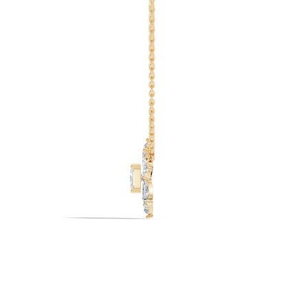Princess & Pear Lab-Grown Diamond Pendant Colorless White Gold Elegance Gift In 14K Gold - HIGHCARAT DIAMONDS