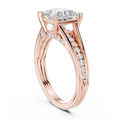 2.30Ct Princess and Round Cut Lab grown Diamond Ring, Unique Elegant Vintage Pave Set Dainty Ring Gift For Women's - HIGHCARAT DIAMONDS