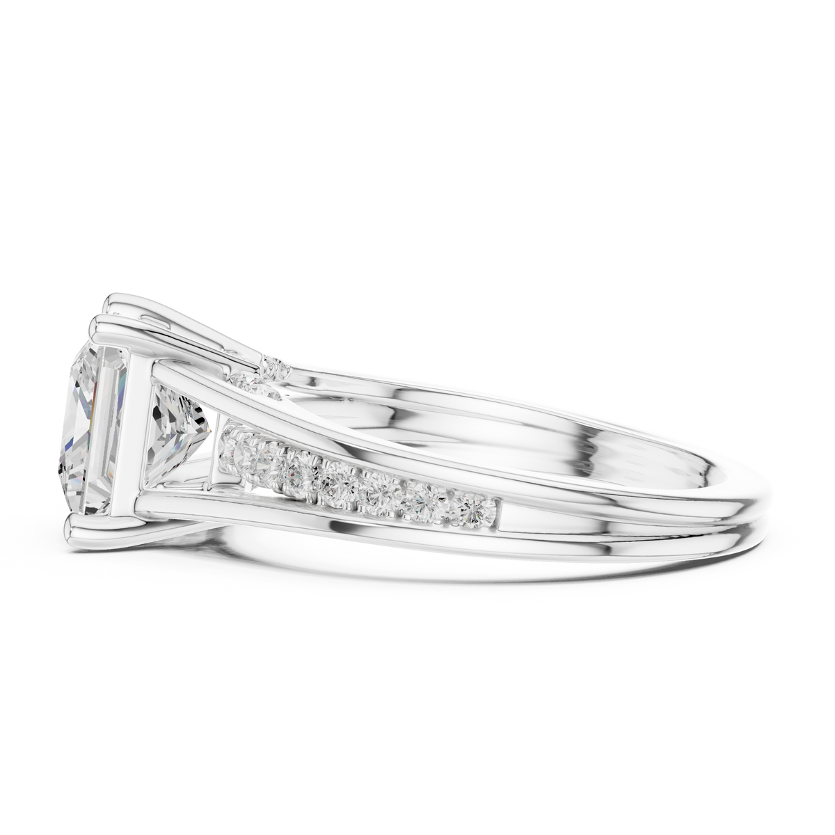 2.30Ct Princess and Round Cut Lab grown Diamond Ring, Unique Elegant Vintage Pave Set Dainty Ring Gift For Women's - HIGHCARAT DIAMONDS