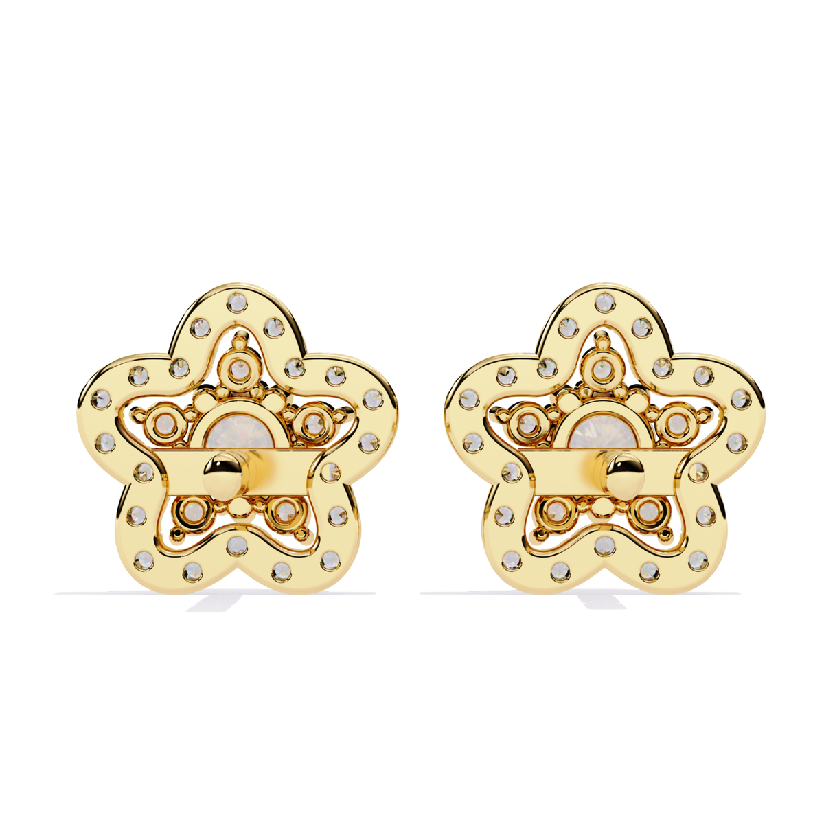 Prong Set Round Cut Diamond Star Shape Stud Earrings - HIGHCARAT DIAMONDS