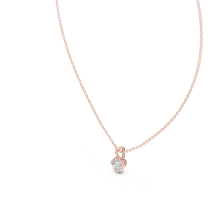 Round Cut 1.00 Ct Labgrown Diamond Pendant Minimalist Solitaire Necklace For Her - HIGHCARAT DIAMONDS
