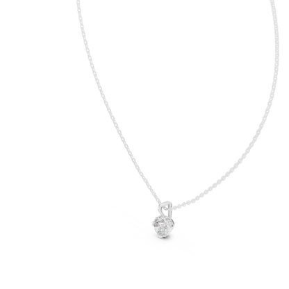 Round Cut 1.00 Ct Labgrown Diamond Pendant Minimalist Solitaire Necklace For Her - HIGHCARAT DIAMONDS
