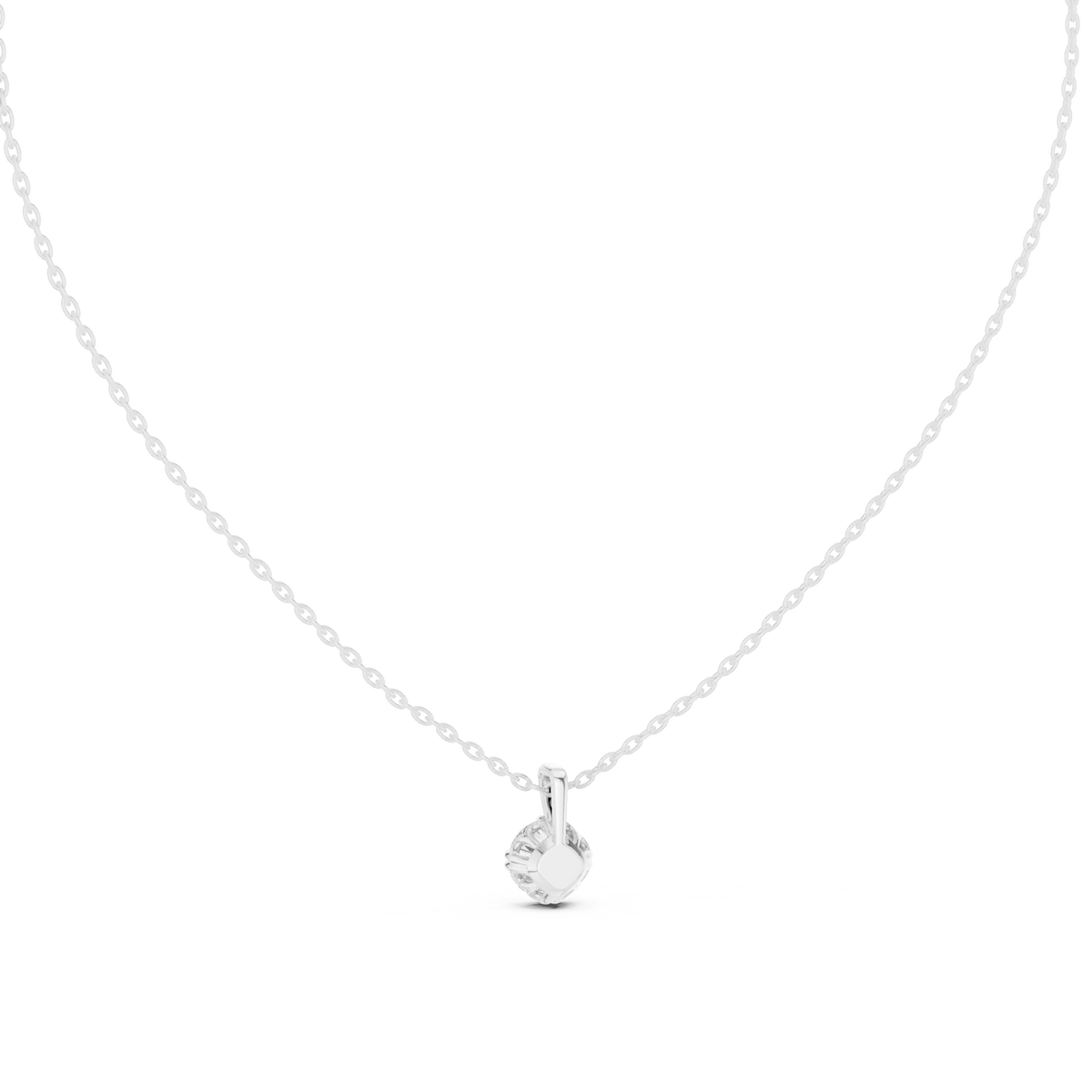 Round Cut 1.00 Ct Labgrown Diamond Pendant Minimalist Solitaire Necklace For Her - HIGHCARAT DIAMONDS
