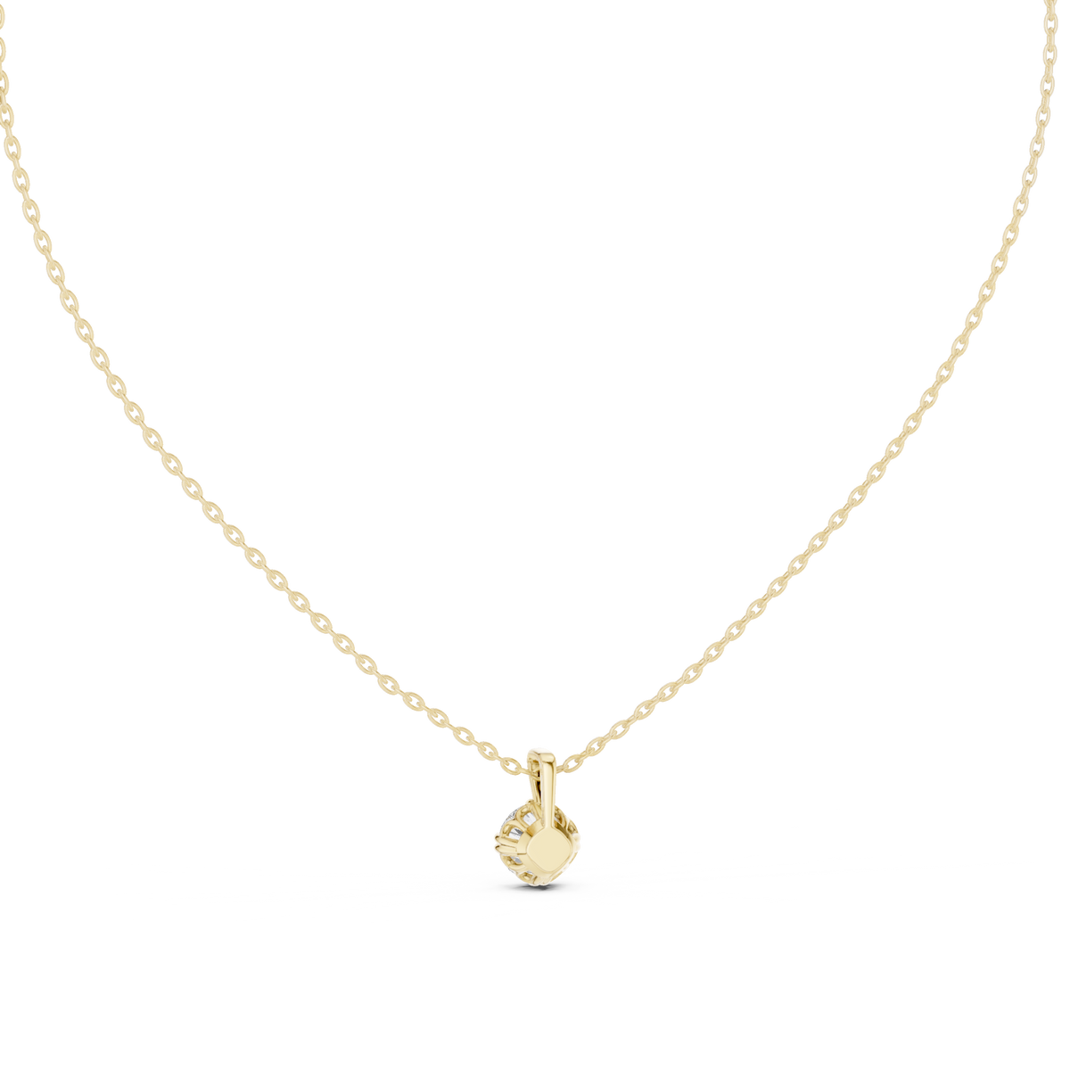 Round Cut 1.00 Ct Labgrown Diamond Pendant Minimalist Solitaire Necklace For Her - HIGHCARAT DIAMONDS