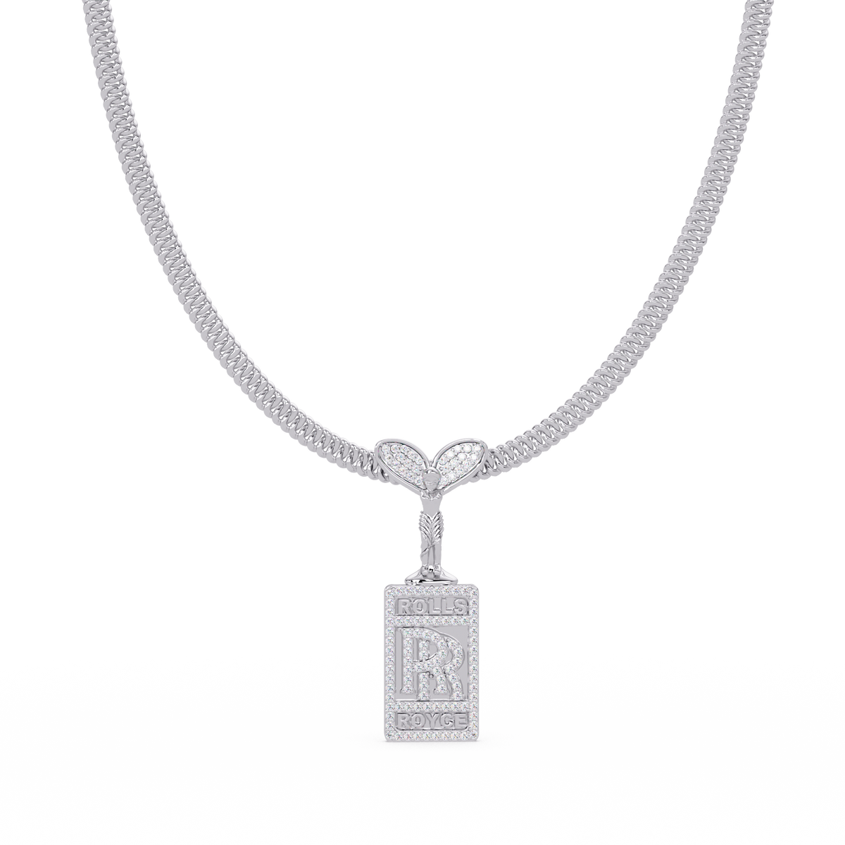 RR Logo Lab Grown Diamond Pendant Necklace - HIGHCARAT DIAMONDS