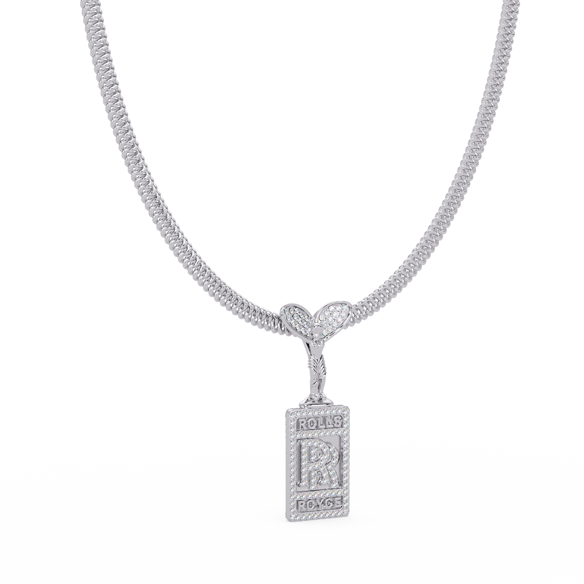 RR Logo Lab Grown Diamond Pendant Necklace - HIGHCARAT DIAMONDS