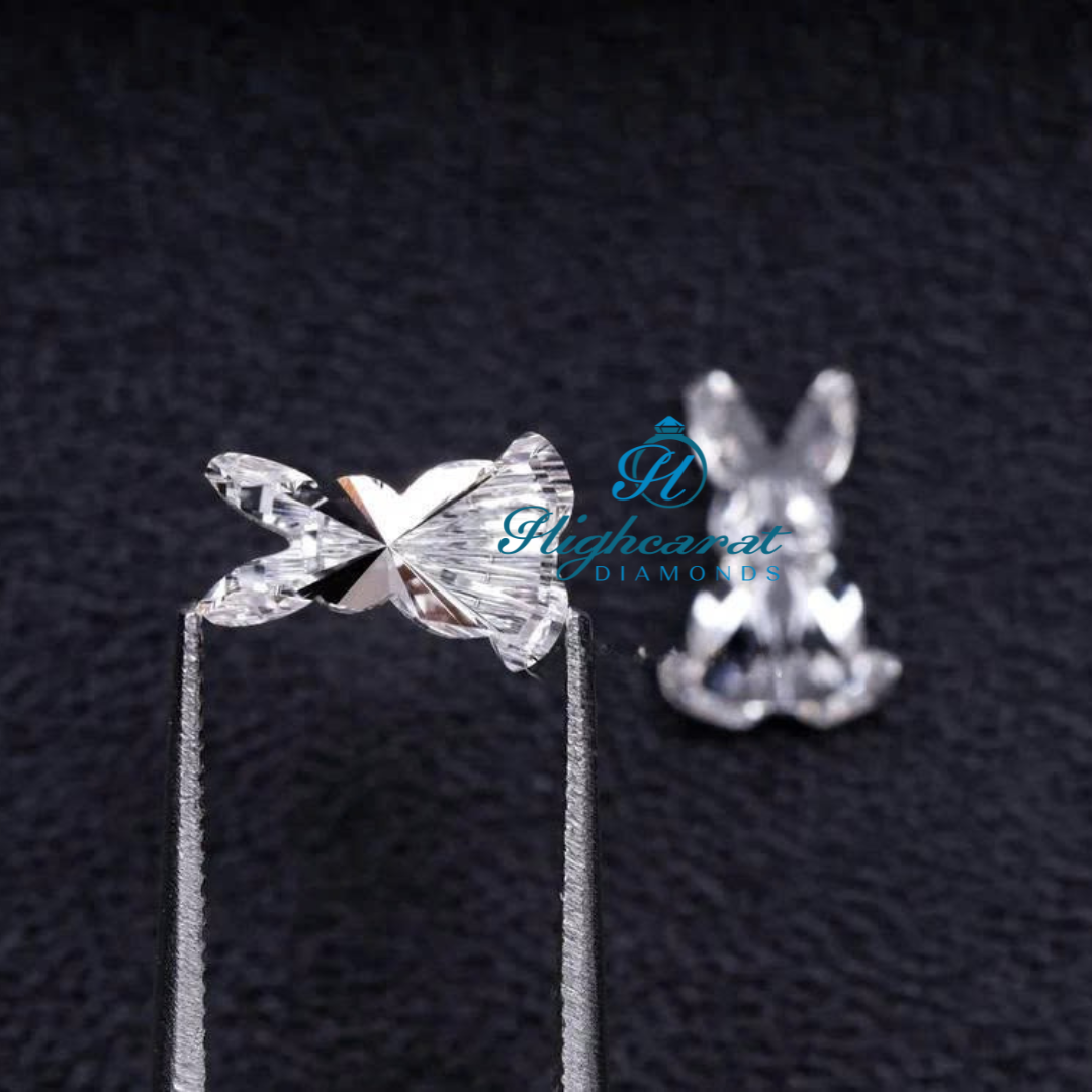 Certified Rabbit Shape Lab Grown Diamond Pair with balanced proportions and clear brilliance