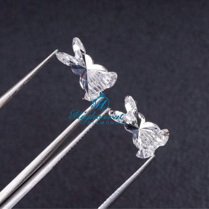 Custom Rabbit Shape Loose Diamond Pair featuring detailed craftsmanship and bright reflections