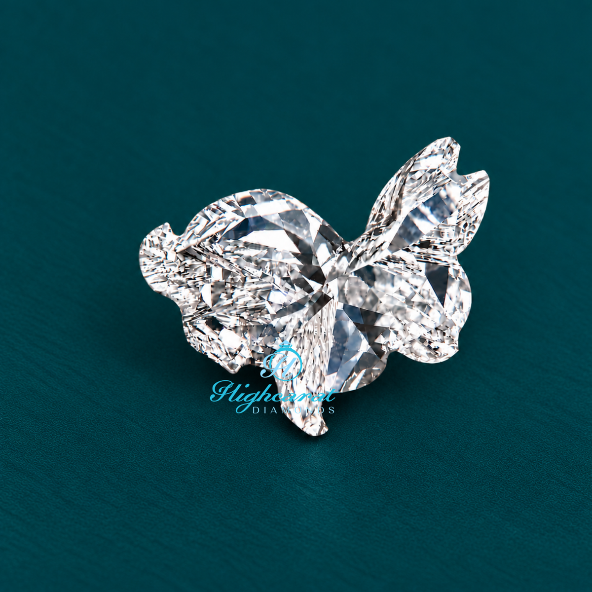 Close-up of rabbit shape lab grown diamond