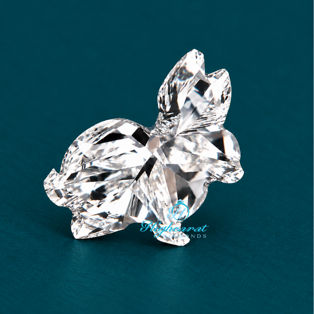 Rabbit shaped lab grown diamond