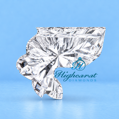 Rabbit shape lab grown diamond top view showing facet details