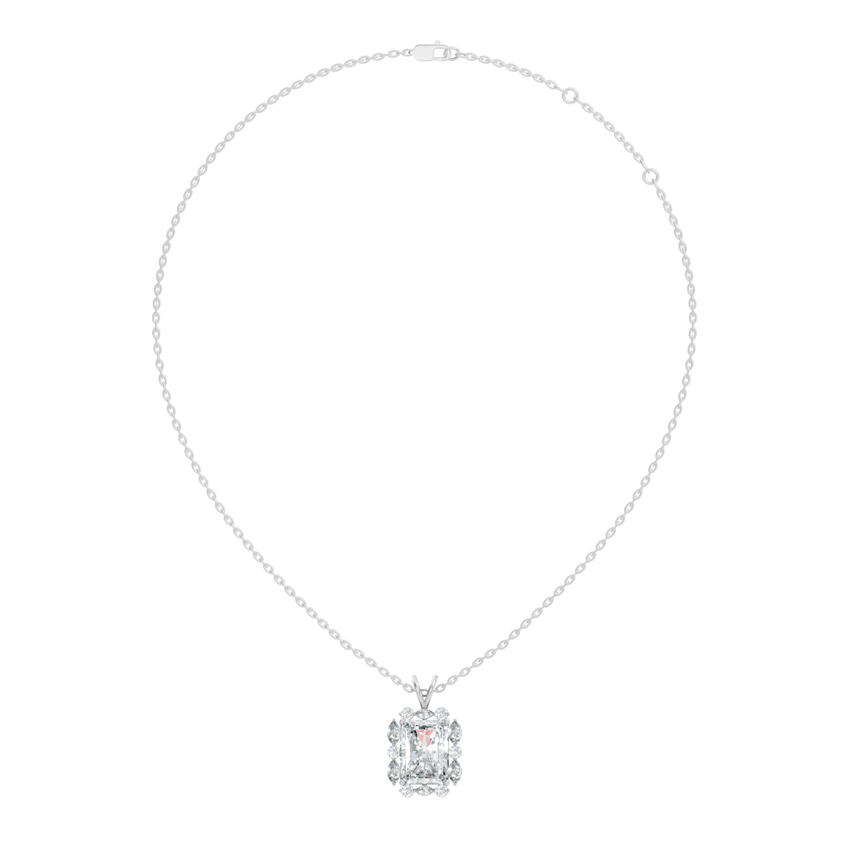 Vintage Radiant Cut Labgrown Diamond Pendant Elegant 5.11 Ct White Gold Jewelry Gift - HIGHCARAT DIAMONDS