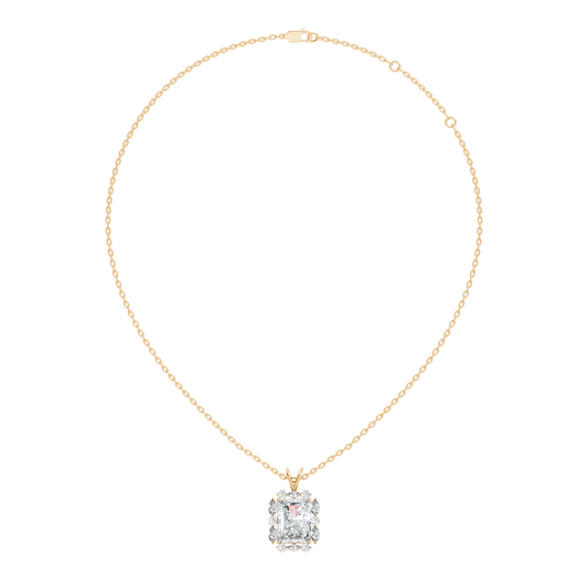 Vintage Radiant Cut Labgrown Diamond Pendant Elegant 5.11 Ct White Gold Jewelry Gift - HIGHCARAT DIAMONDS