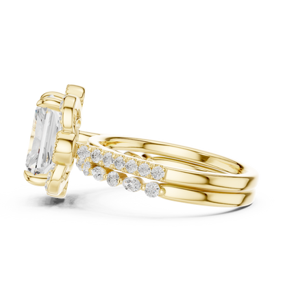 Radiant, Marquise and Round Cut 3.68Ct Lab Grown Diamond Unique Art Deco Cluster Wedding Ring For Women's - HIGHCARAT DIAMONDS