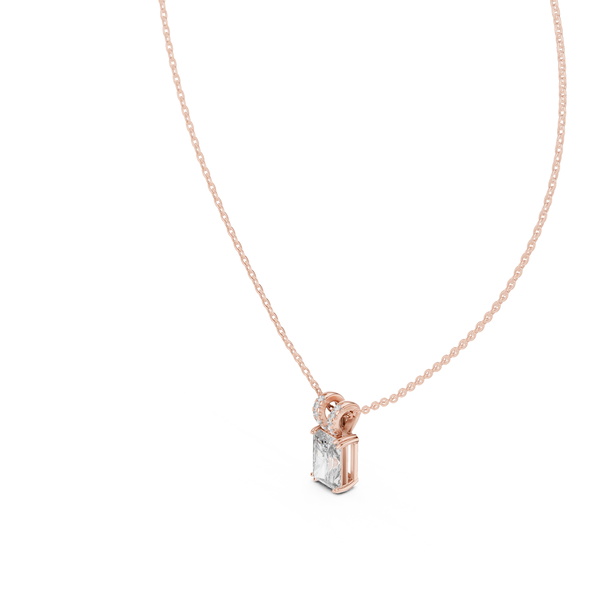 Round & Radiant Cut Lab Grown Vintage Style Diamond Pendant For Bridal - HIGHCARAT DIAMONDS