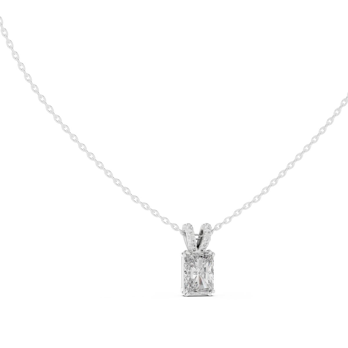 Round & Radiant Cut Lab Grown Vintage Style Diamond Pendant For Bridal - HIGHCARAT DIAMONDS