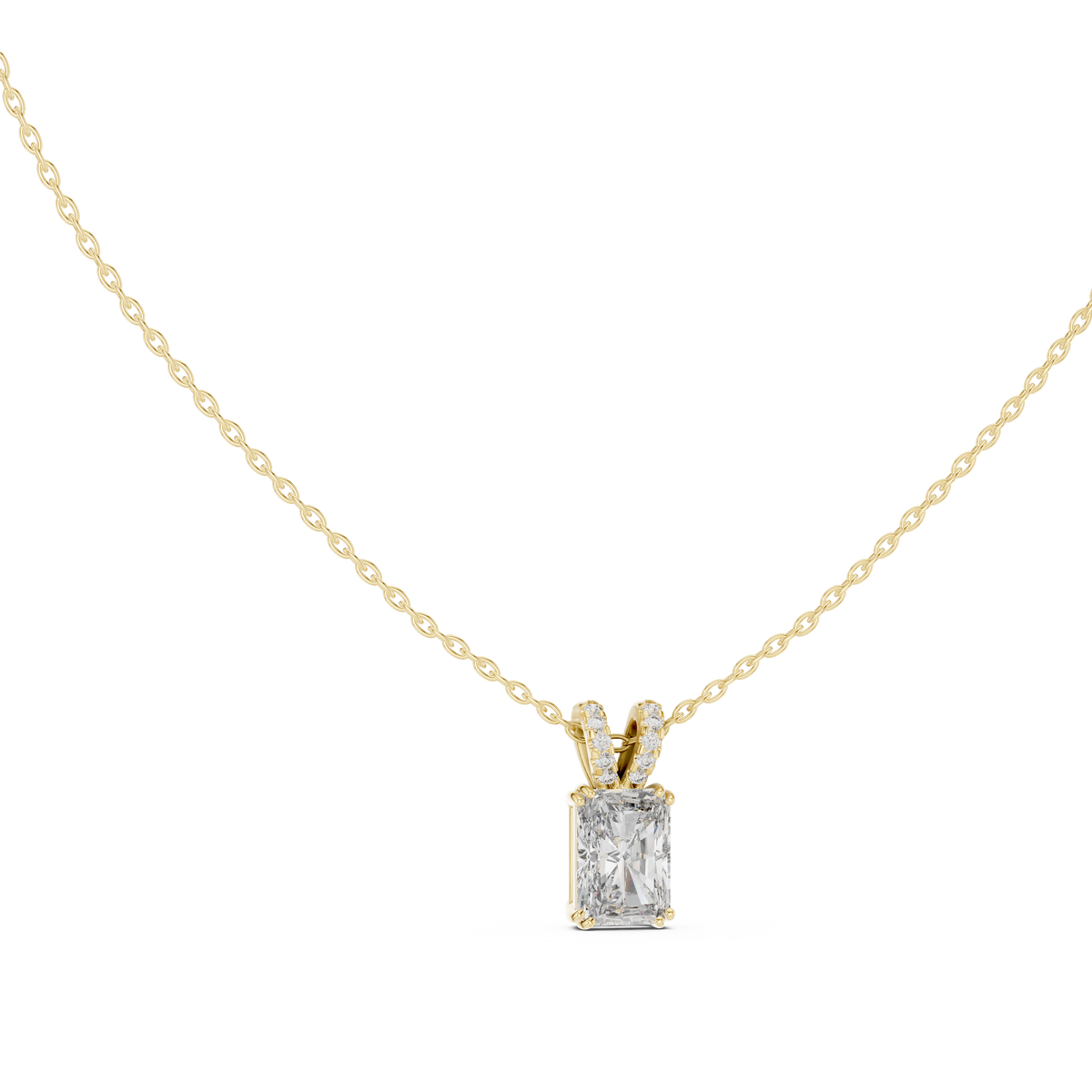 Round & Radiant Cut Lab Grown Vintage Style Diamond Pendant For Bridal - HIGHCARAT DIAMONDS