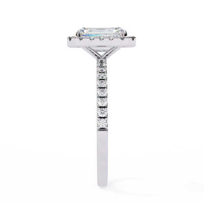 Radiant And Round Cut lab Grown Diamond And 10k Unique Art Deco Ring For Surprise Gifted - HIGHCARAT DIAMONDS