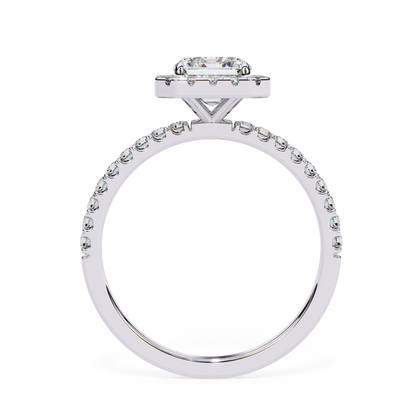 Radiant And Round Cut lab Grown Diamond And 10k Unique Art Deco Ring For Surprise Gifted - HIGHCARAT DIAMONDS