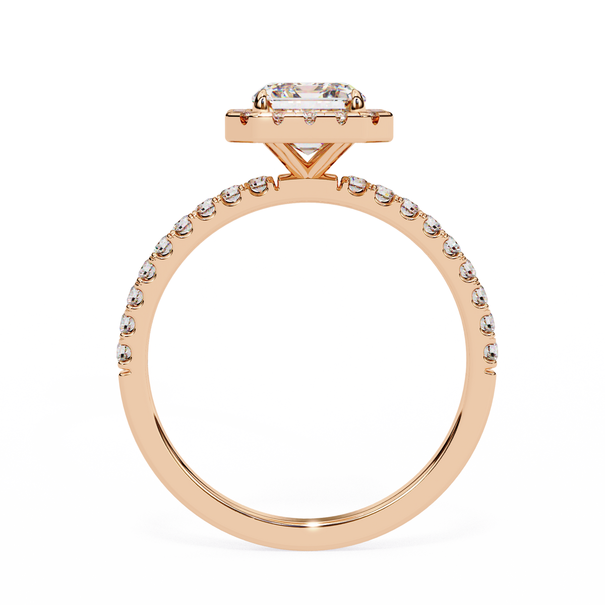 Radiant And Round Cut lab Grown Diamond And 10k Unique Art Deco Ring For Surprise Gifted - HIGHCARAT DIAMONDS