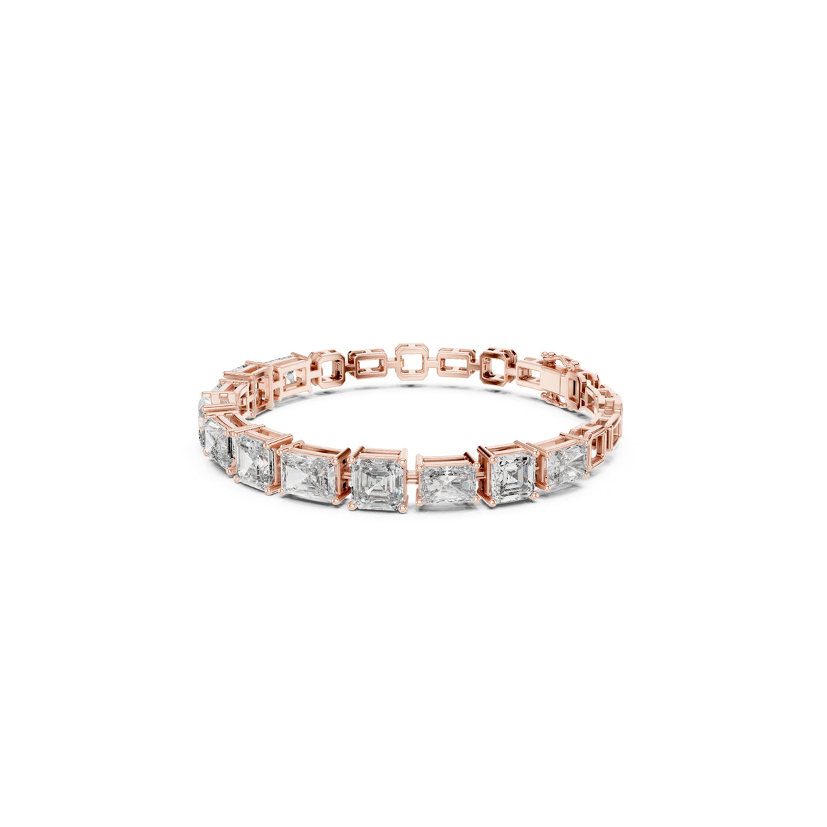 15.04 CT Emerald Or Radiant Cut Lab Grown Diamond Unique Art Deco 14K Solid Gold Bridal Tennis Bracelets - HIGHCARAT DIAMONDS
