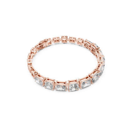 15.04 CT Emerald Or Radiant Cut Lab Grown Diamond Unique Art Deco 14K Solid Gold Bridal Tennis Bracelets - HIGHCARAT DIAMONDS