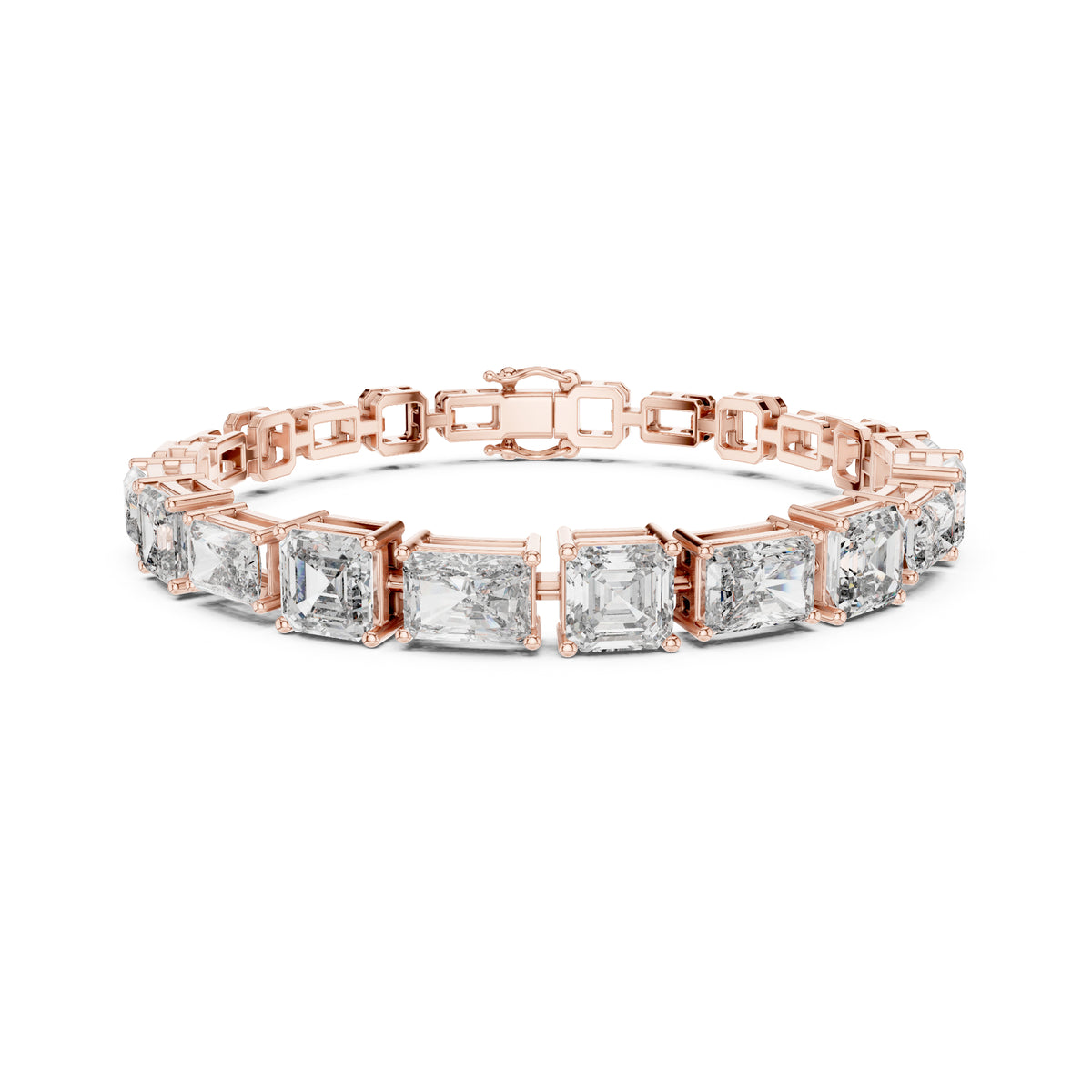15.04 CT Emerald Or Radiant Cut Lab Grown Diamond Unique Art Deco 14K Solid Gold Bridal Tennis Bracelets - HIGHCARAT DIAMONDS