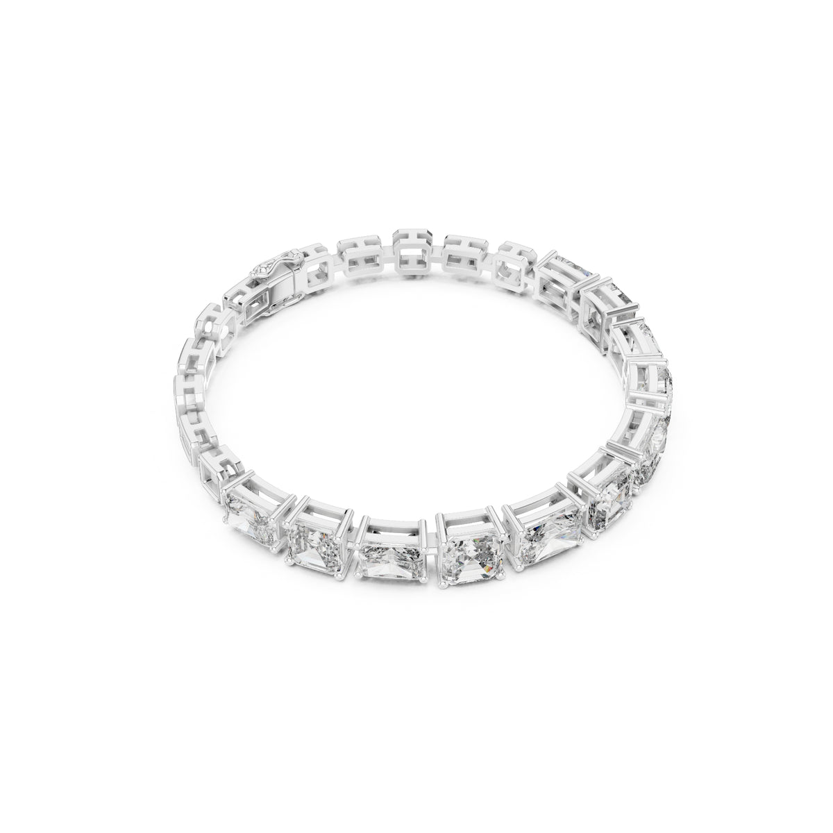 15.04 CT Emerald Or Radiant Cut Lab Grown Diamond Unique Art Deco 14K Solid Gold Bridal Tennis Bracelets - HIGHCARAT DIAMONDS
