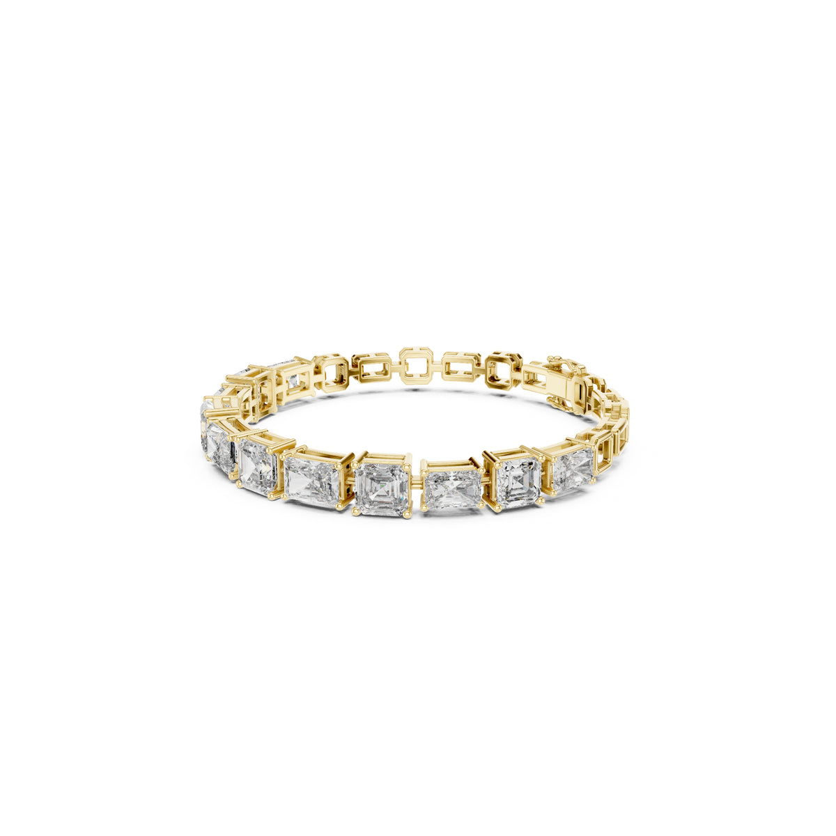 15.04 CT Emerald Or Radiant Cut Lab Grown Diamond Unique Art Deco 14K Solid Gold Bridal Tennis Bracelets - HIGHCARAT DIAMONDS
