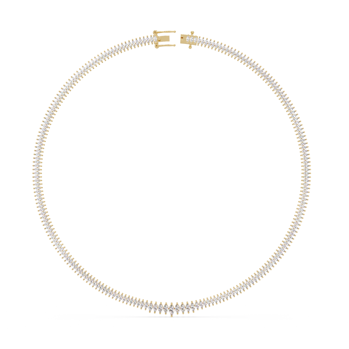 Rose Gold Marquise Tennis Lab Grown Diamond Necklace - HIGHCARAT DIAMONDS