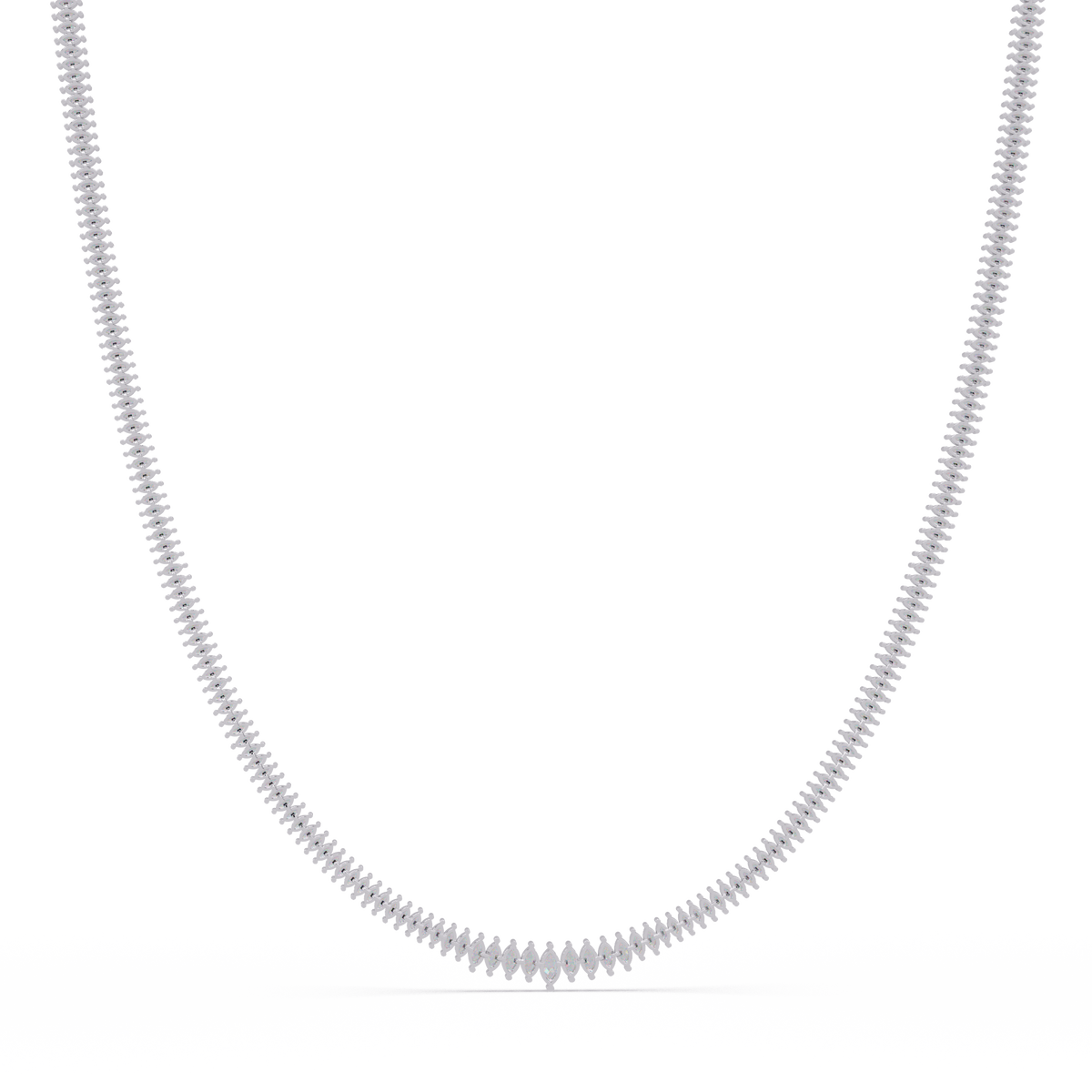 Rose Gold Marquise Tennis Lab Grown Diamond Necklace - HIGHCARAT DIAMONDS