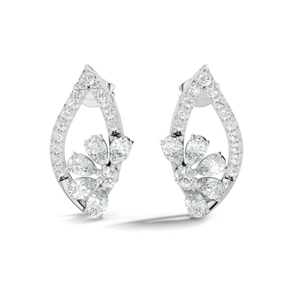 2.33 Ct Lab Grown & Natural Diamond  Round & Pear Shape Sparkling Shinny Beautiful Earrings For Her - HIGHCARAT DIAMONDS